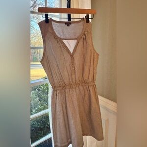 Lilla P Split Neck Striped Sleeveless Lined Cotton Shirt Dress Women’s S Midi